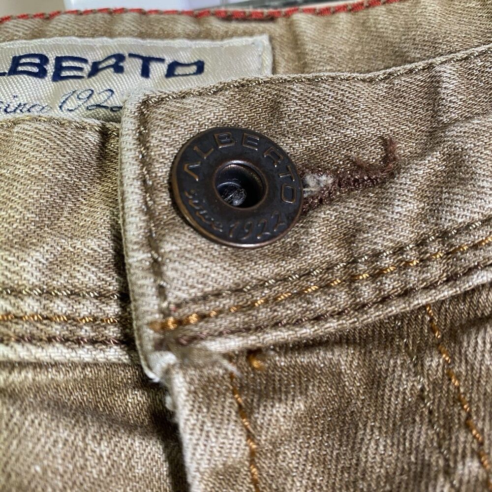 Alberto Jeans Mens 36x32 (Tag 36x34) Taupe Stone Brown Denim Modern Fit - Picture 5 of 16